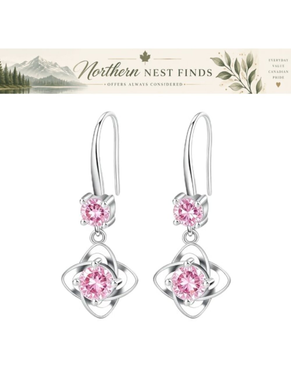 925 Sterling Silver Dangle Drop Earrings Cubic Zirconia Leverback Hypoallergenic